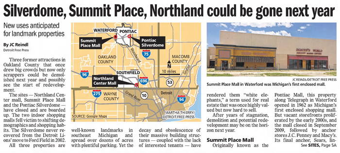 Summit Place Mall (Pontiac Mall) - 2016 Article On Demo